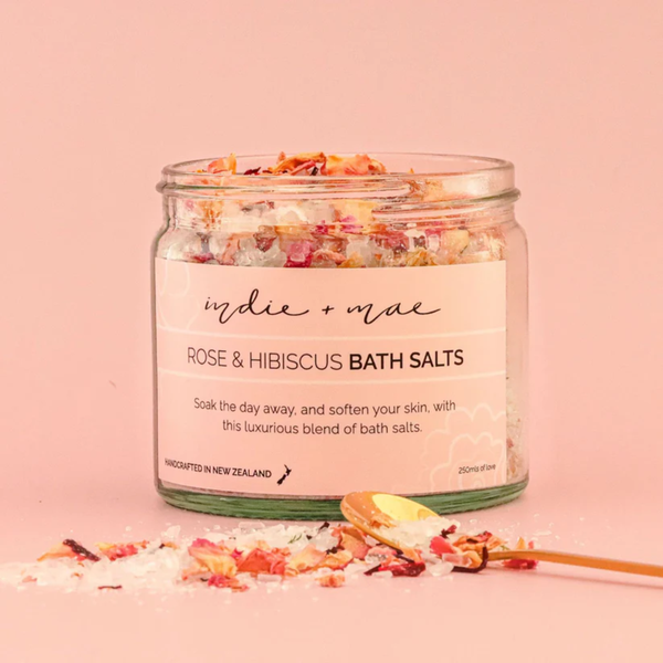 Indie & Mae Bath Salts - Rose & Hibiscus 250g