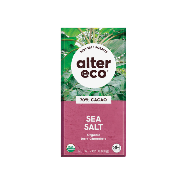 Alter Eco Sea Salt 70% Chocolate Bar 80g