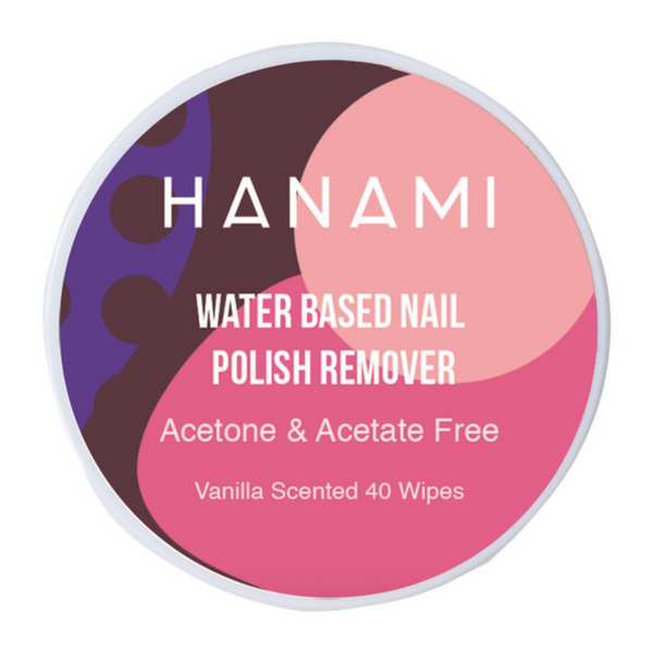 Hanami Water based Polish Remover Wipes 40s vanilla