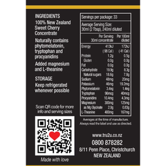 Tru2U NZ Sweet Cherry Plus Concentrate Sleep Support with Magnesium 1 litre