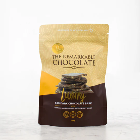 Remarkable Dark Choc Bark Salted Caramel & Spicy Ginger Crunch
