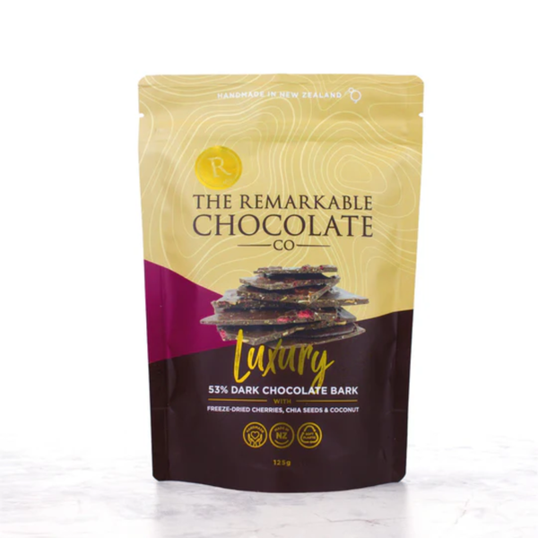 Remarkable Dark Choc Bark Chia Cherry & Coconut 125g