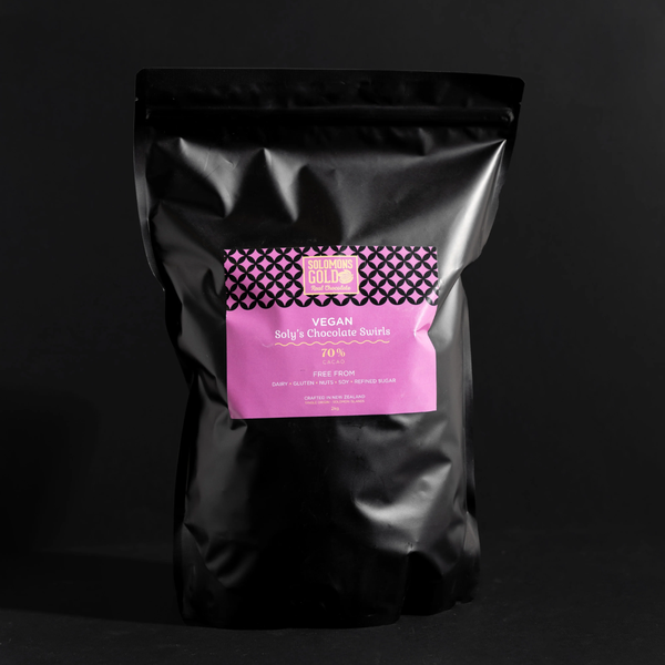 Solomons Gold Vegan Choc Swirls 70% 500g