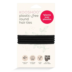 Kooshoo Round Hair Ties Black plastic-free