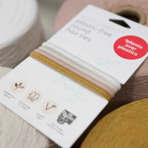 Kooshoo Round Hair Ties Golden Fibres plastic free
