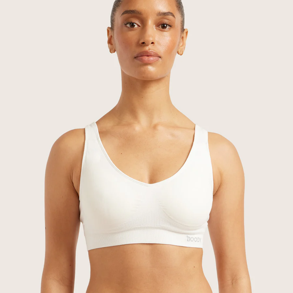 Boody Padded Shaper Crop Bra White Small