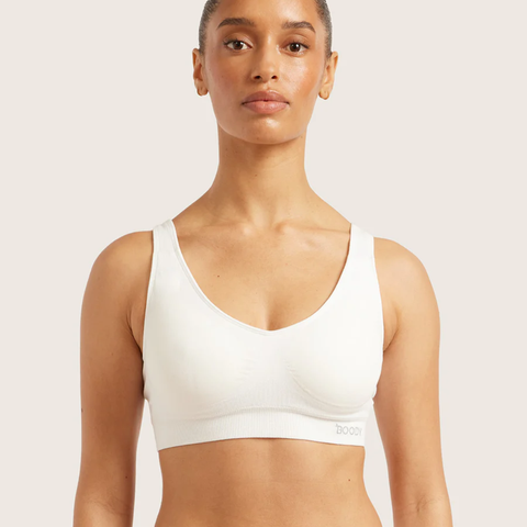 Boody Padded Shaper Crop Bra White Small