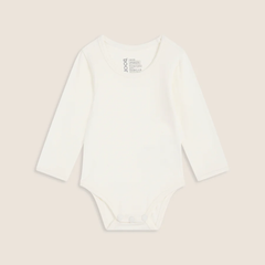 Boody Baby Long Sleeve Bodysuit natural white 3-6mth (OO)
