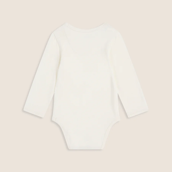 Boody Baby Long Sleeve Bodysuit natural white 3-6mth (OO)