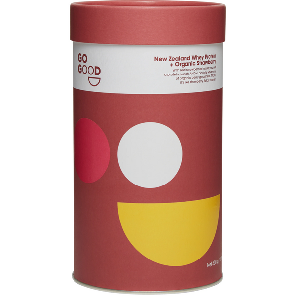 Go Good Org Strawberry Whey Protein Powder 500g