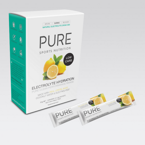 Pure Sports Electrolyte Hydration Lemon 10 sachet box 6g each